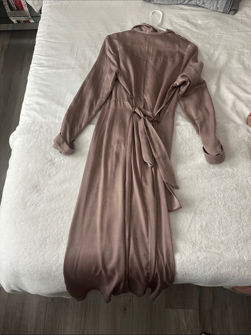 Long Maxi Trench in Dusty Rose - Picture 7 of 7